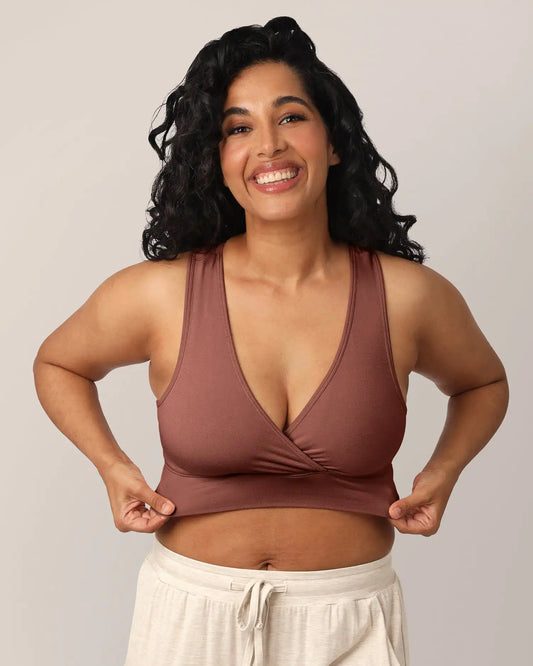 French Terry Racerback Nursing & Sleep Bra | Redwood