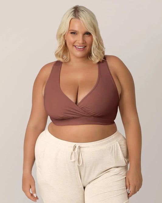 French Terry Racerback Nursing & Sleep Bra | Redwood