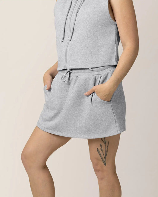 French Terry On the Go Skort | Grey Heather