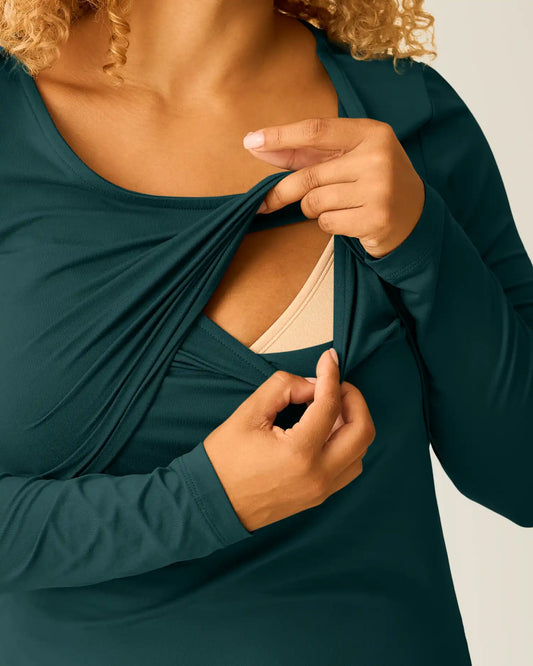 Jane Nursing Pajama Set | Evergreen