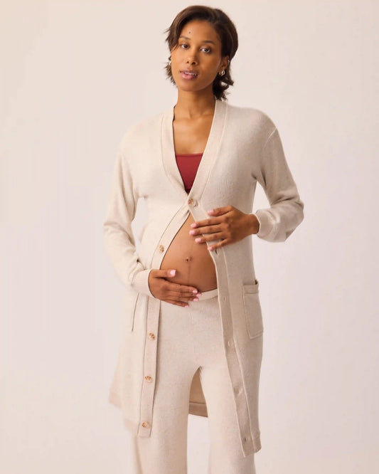CozyKnit Long Cardigan | Oat