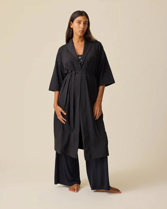 The Restore Cotton Blend Robe | Black