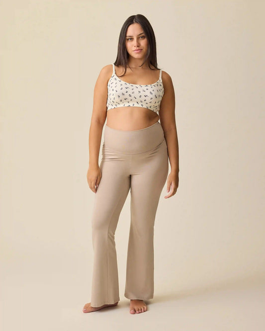Bamboo Flex Maternity & Postpartum Flare Pant | Sandstone