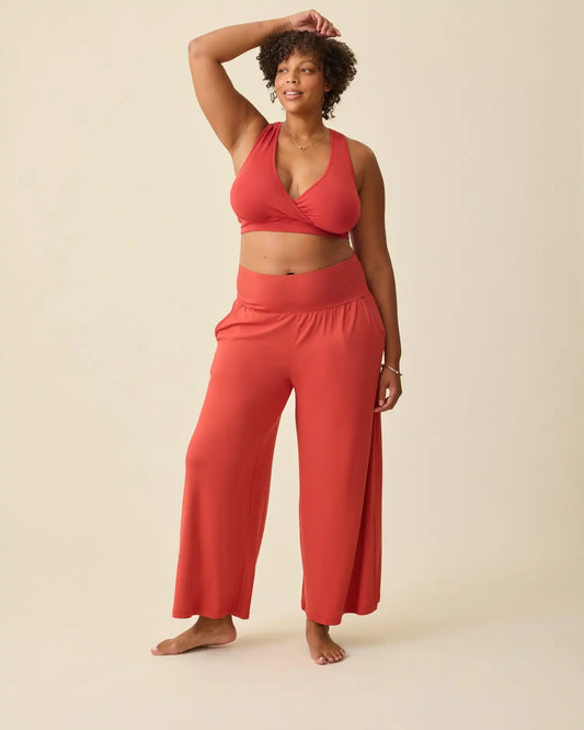 Bamboo Wide Leg Maternity & Postpartum Lounge Pant | Spice