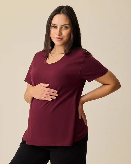 Relaxed Cotton Maternity & Nursing T-shirt | Fig