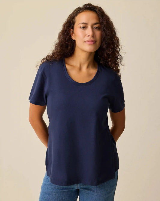 Relaxed Cotton Maternity & Nursing T-shirt | Navy