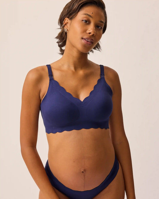 BareBond™ Cotton Maternity & Nursing Bra | Coastal Navy
