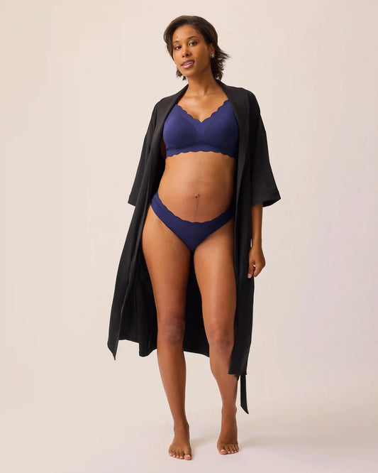 BareBond™ Cotton Maternity & Postpartum Thong | Coastal Navy