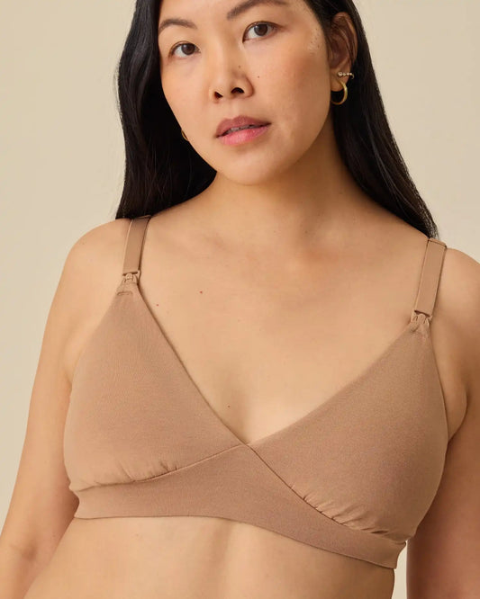 SoftStretch Cotton Maternity & Nursing Bralette | Buff