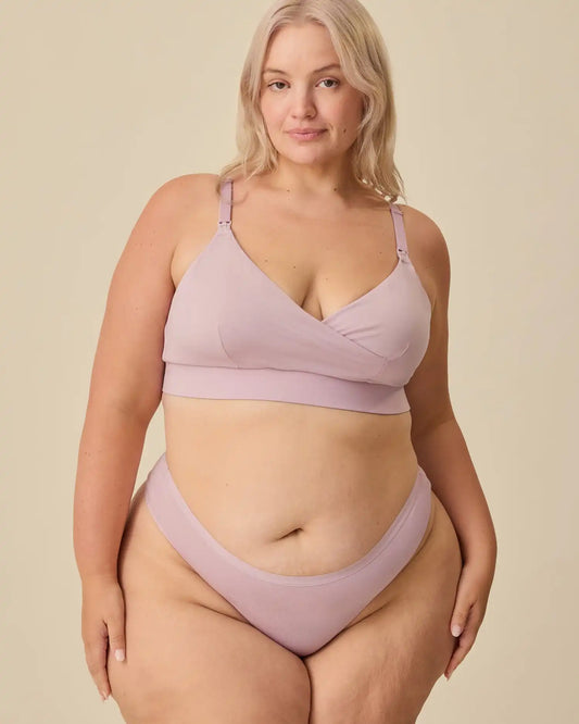SoftStretch Cotton Maternity & Postpartum Thong | Lilac Mist