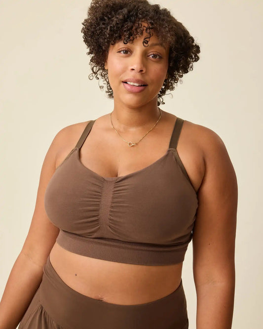 Sublime® Bamboo Hands-Free Pumping Lounge & Sleep Bra | Chocolate