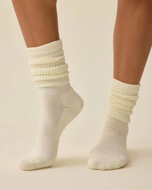 Non-Slip Slouchy Socks | Cream
