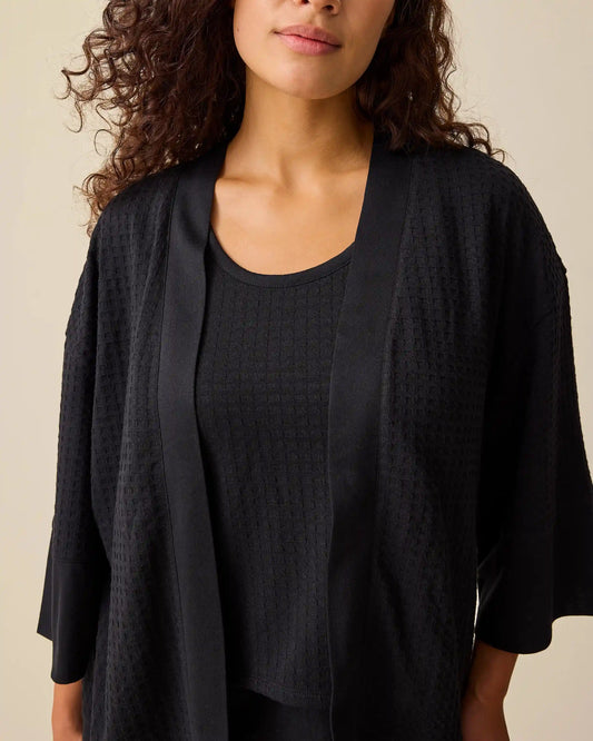 Waffle Maternity & Nursing Three-Piece Lounge Set | Black