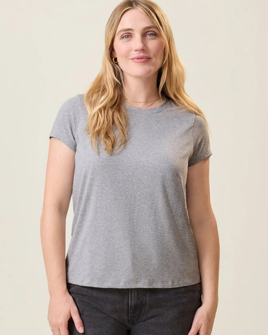 Modal Crew Neck Nursing T-shirt | Grey Heather