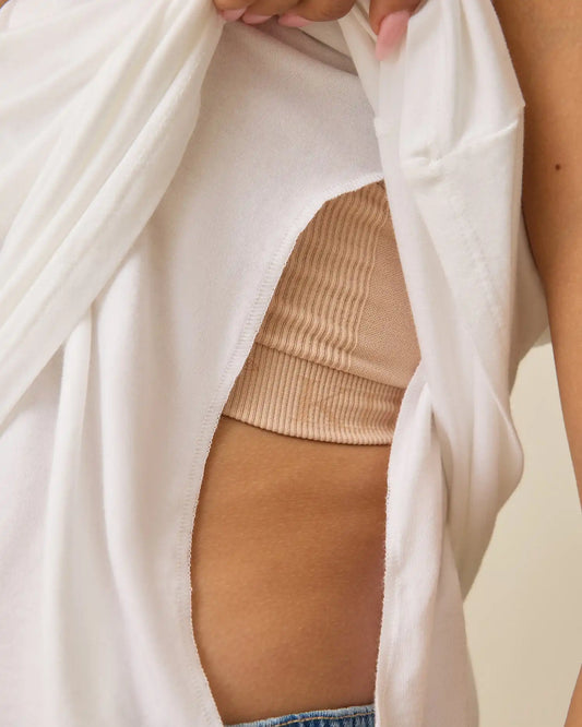 Modal Signature Nursing Tank | White