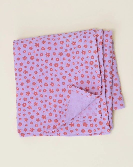 Organic Muslin Swaddle | Lavender Cosmos