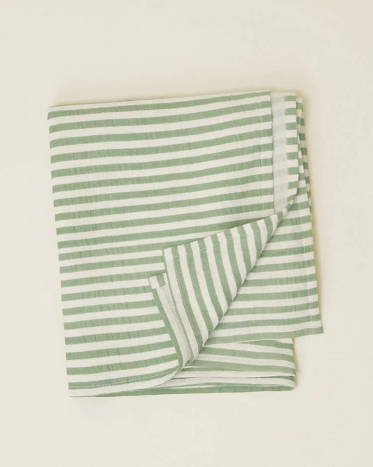 Organic Muslin Swaddle | Sage Stripe
