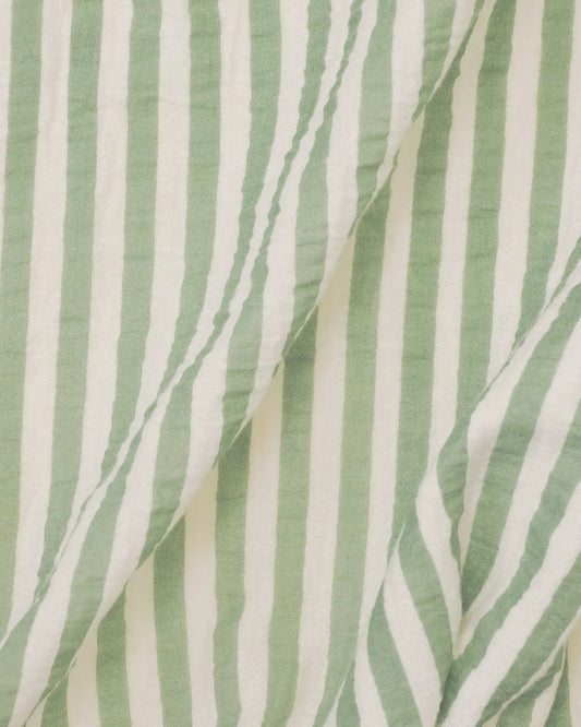 Organic Muslin Swaddle | Sage Stripe