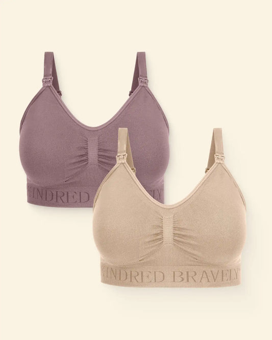 Simply Sublime® Nursing Bra Two-Pack | Beige & Twilight