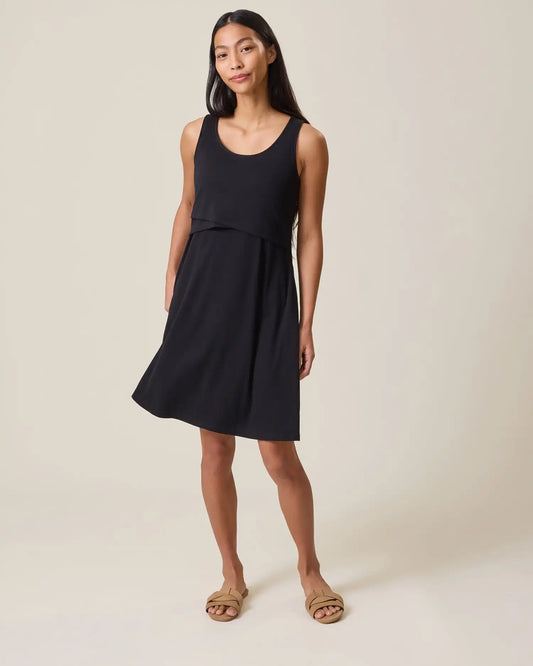 Penelope Crossover Nursing Dress | Black