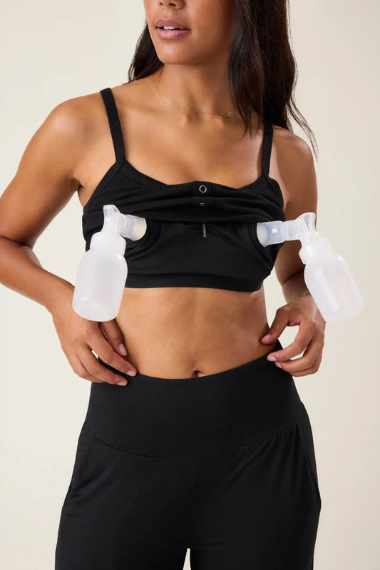 Ribbed Bamboo Pumping Bralette | Black