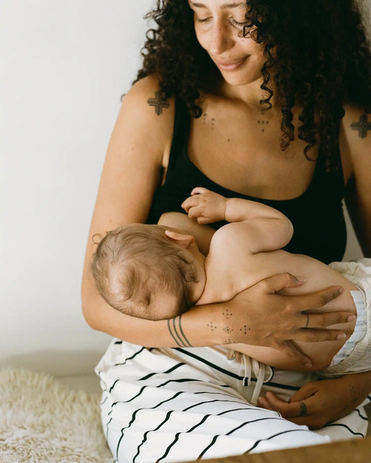 Sublime® Bamboo Scoop Neck Maternity & Nursing Longline Bra Top | Black