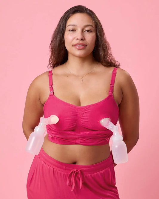 Sublime® Hands-Free Pumping & Nursing Bra | Raspberry Pink