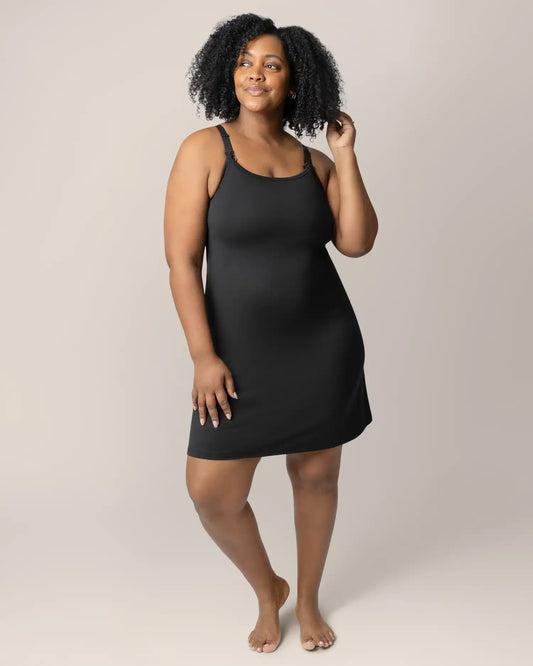 Stella Hands-Free Pumping & Nursing Nightgown | Black