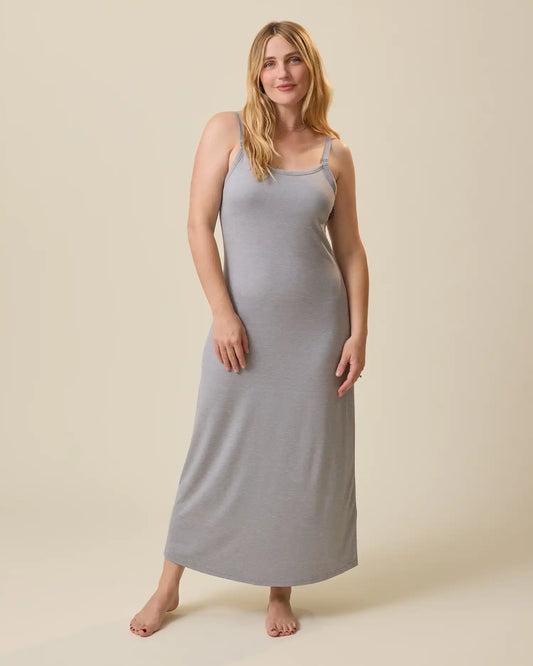 The Sunday Maternity & Nursing Lounge Dress | Grey Heather