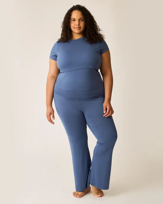 The Sunday Maternity & Nursing Pajama Set | Slate Blue