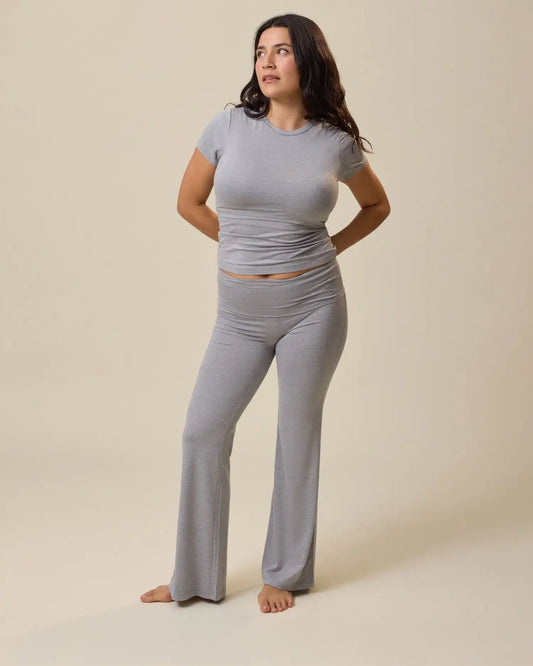 The Sunday Maternity & Nursing Pajama Set | Grey Heather