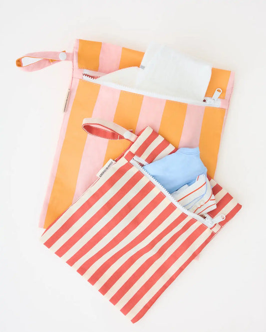 Wet/Dry Bag Set | Pink Wide Stripe